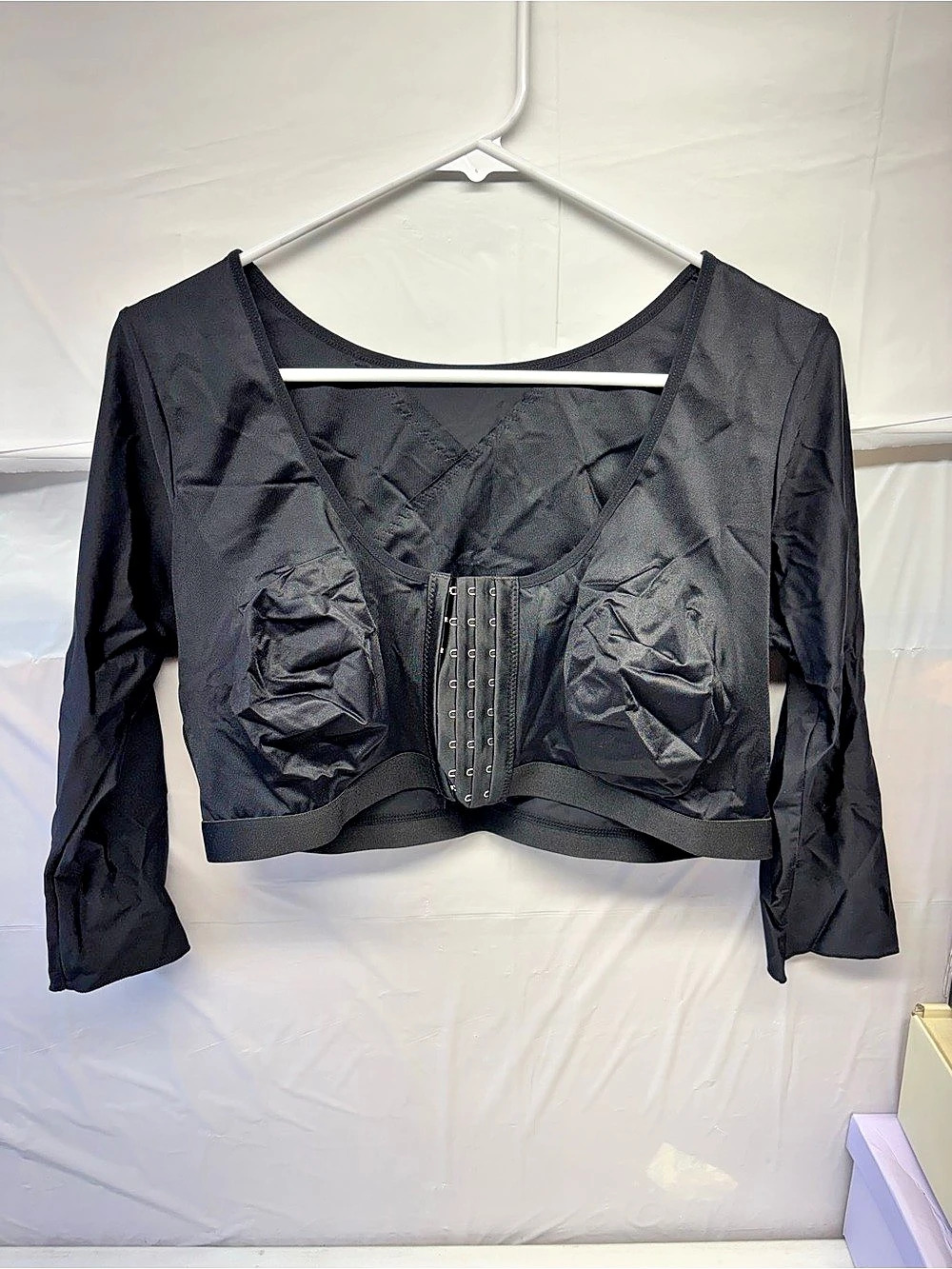 Black Corset-Front Crop Blouse Size 3XL NWT
